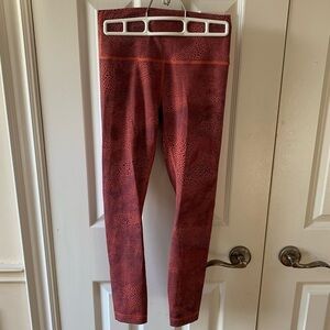 Lululemon Wunder Train HR Tight 25" Crackle Glaze Vintage Orange Larkspur
